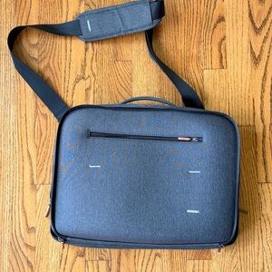 Elegant Dark Gray Cocoon Laptop Bag with built-in Grid-IT sorting sleeve.